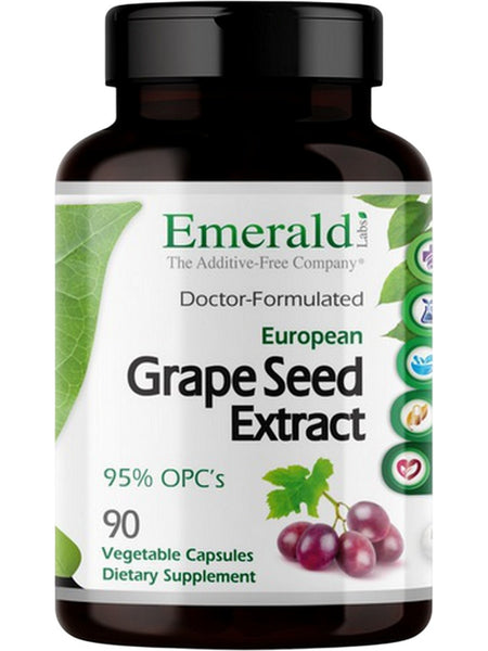 Emerald Labs, European Grape Seed Extract, 90 Vegetable Capsules