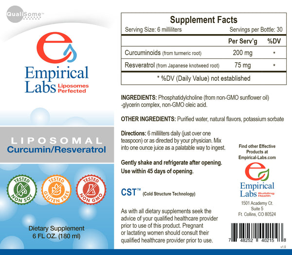Empirical Labs, Liposomal Curcumin/Resveratrol, 6 fl oz