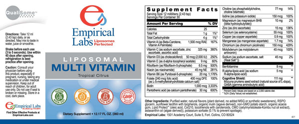 Empirical Labs, Liposomal Multi Vitamin, Tropical Citrus, 12.17 fl oz