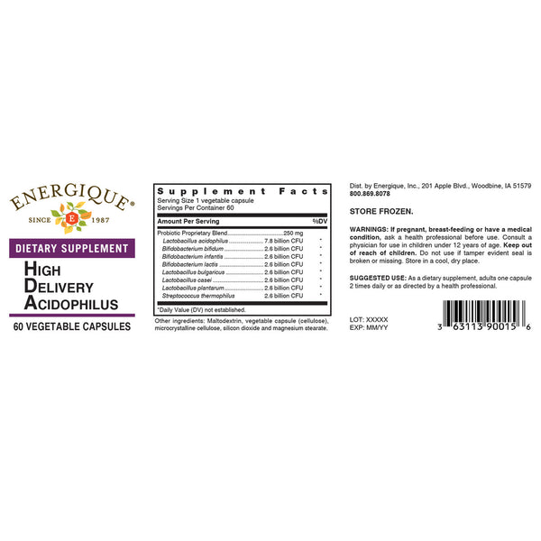 Energique, High Delivery Acidophilus, 60 Vegetable Capsules
