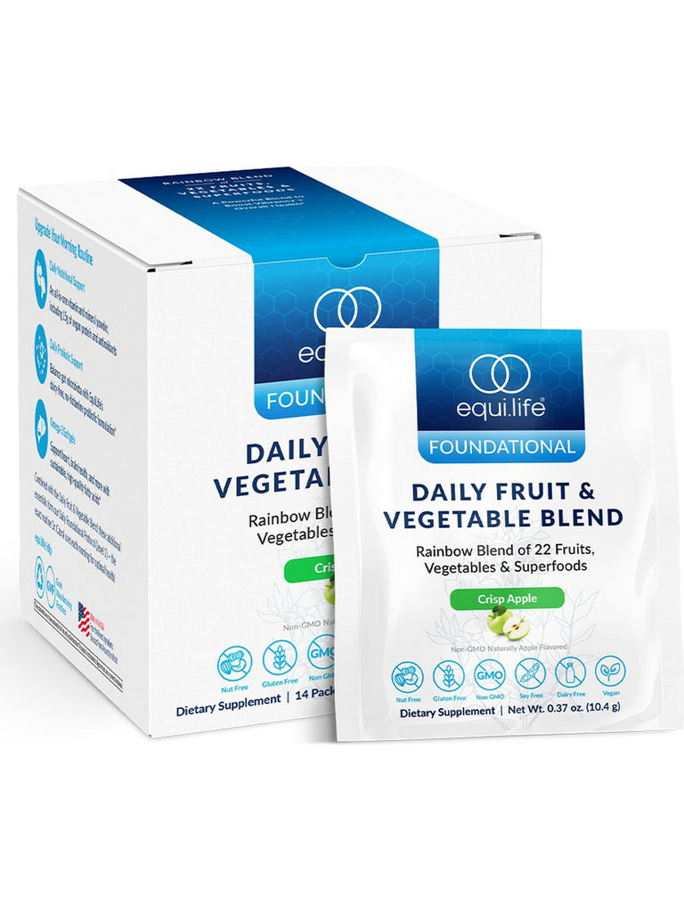 EquiLife, Daily Fruit and Vegetable Blend Travel Packets, Crisp Apple, 14 Packets