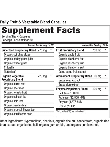 EquiLife, Daily Fruit & Vegetable Blend, 240 Capsules