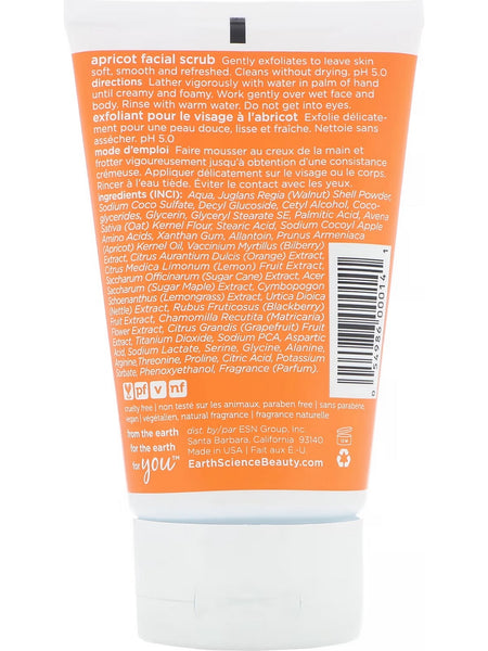 Earth Science, Apricot Facial Scrub, 4 fl oz