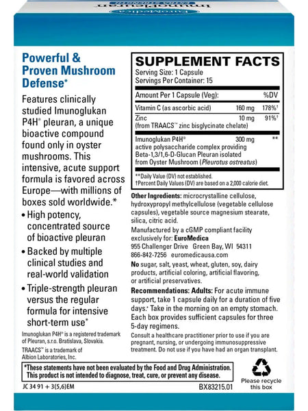 EuroMedica, ImunoPleuran, 30 Capsules