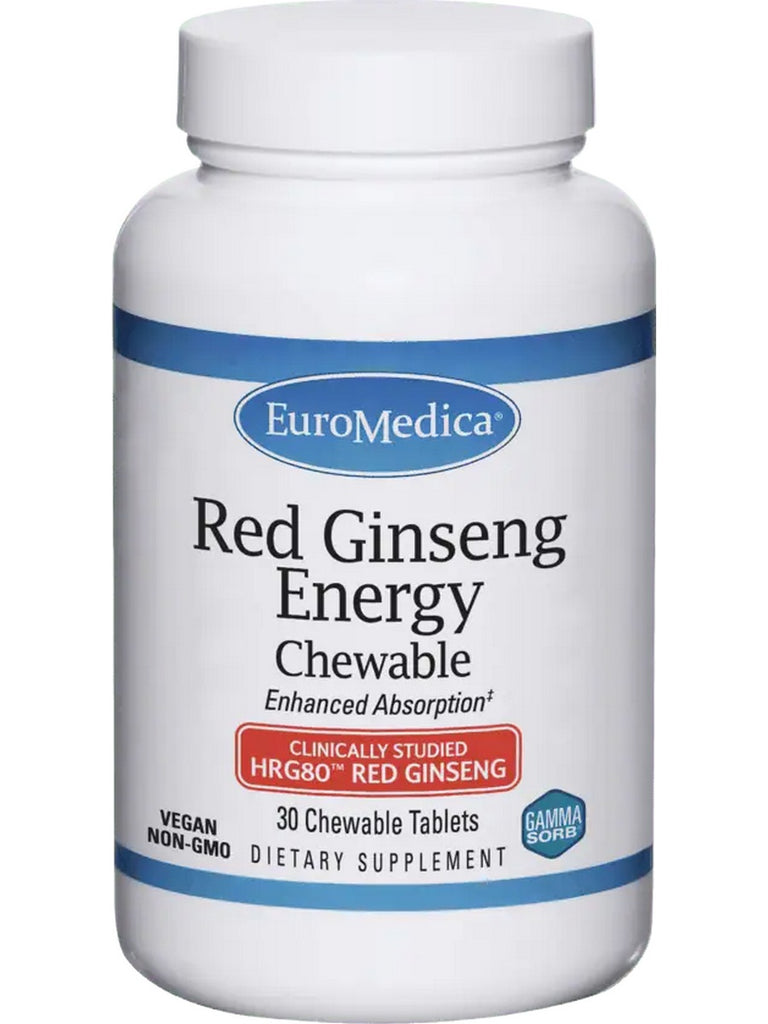 EuroMedica, Red Ginseng Energy Chewable, 30 Chewable Tablets
