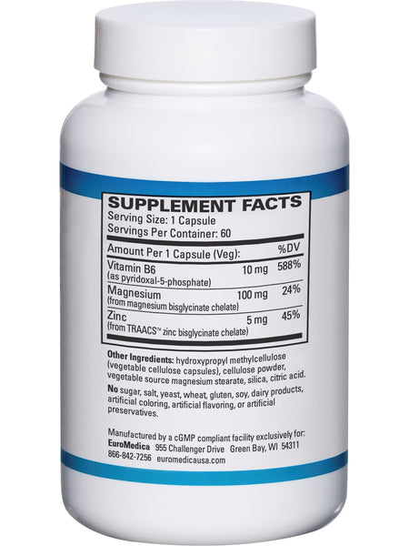 EuroMedica, Magnesium + P-5-P, 60 Capsules