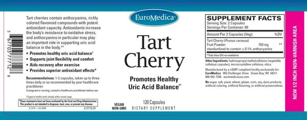EuroMedica, Tart Cherry, 120 Capsules