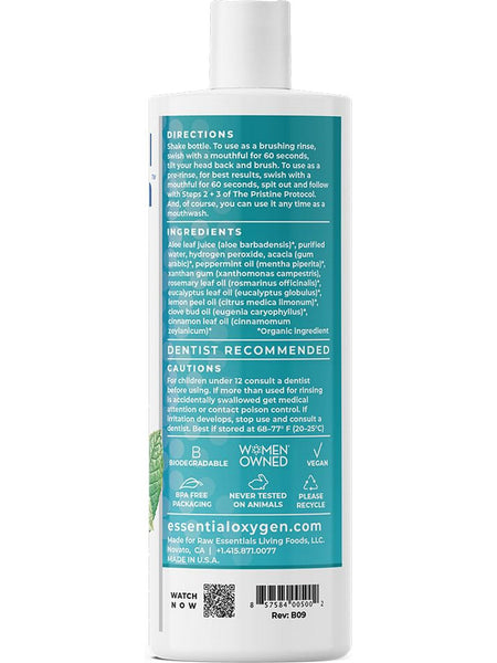 Essential Oxygen, BR, Organic Mouthwash + Brushing Rinse, Peppermint, 16 fl oz