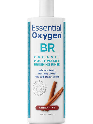 Essential Oxygen, BR, Organic Mouthwash + Brushing Rinse, Cinnamint, 16 fl oz