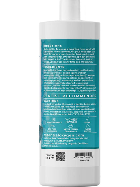 Essential Oxygen, Organic Mouthwash (Brushing Rinse), Wintergreen, 32 fl oz
