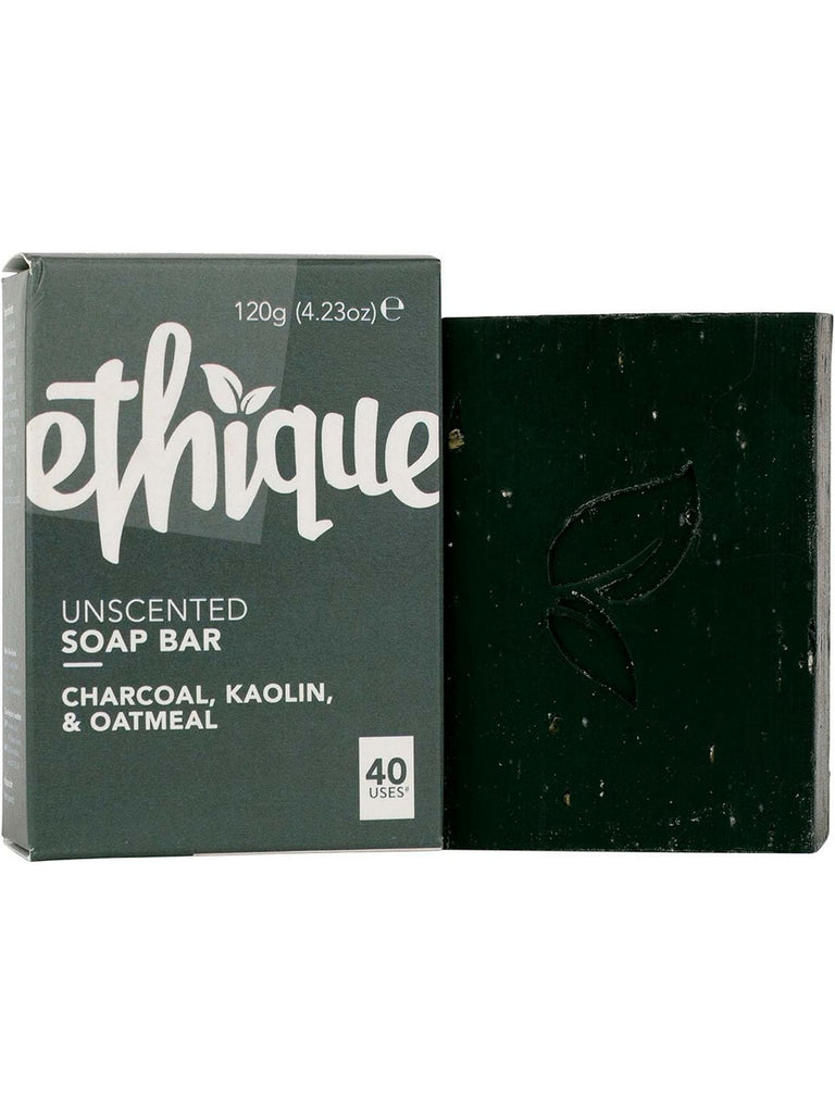 Ethique, Unscented Charcoal, Kaolin, & Oatmeal Soap Bar, 4.23 oz