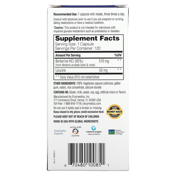 Enzymedica, Berberine, 120 Capsules