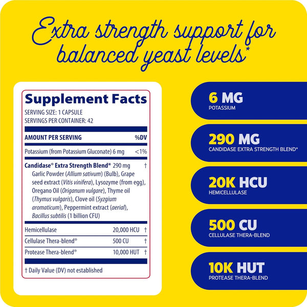 Enzymedica, Candidase Extra Strength, 42 Capsules