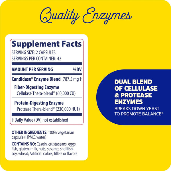 Enzymedica, Candidase, 84 Capsules