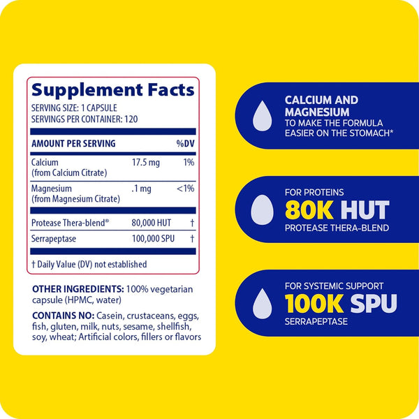 Enzymedica, SerraGold, 120 Capsules
