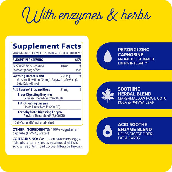 Enzymedica, Acid Soothe, 90 Capsules