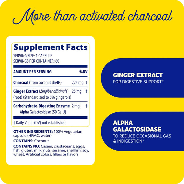 Enzymedica, Activated Charcoal, 60 Capsules