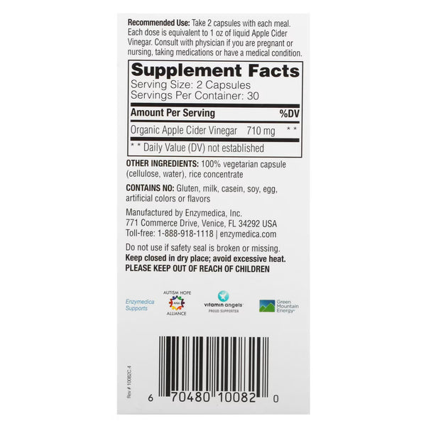 Enzymedica, Apple Cider Vinegar, 60 Capsules