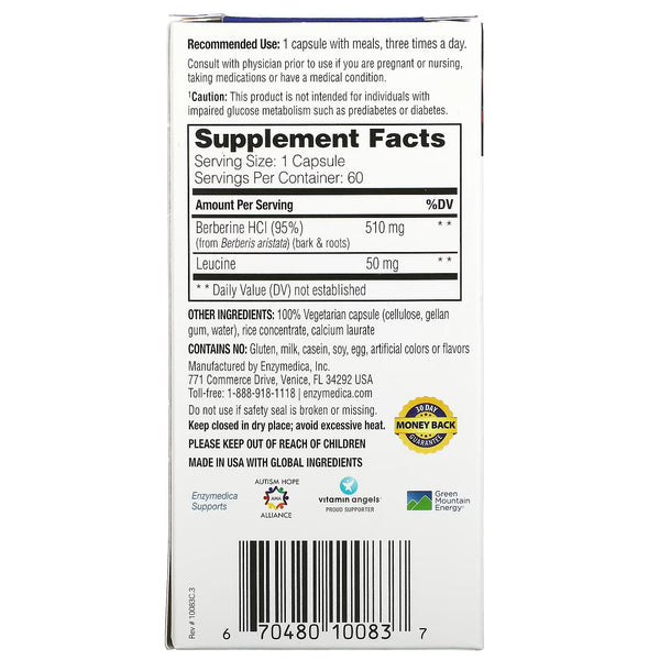 Enzymedica, Berberine, 60 Capsules