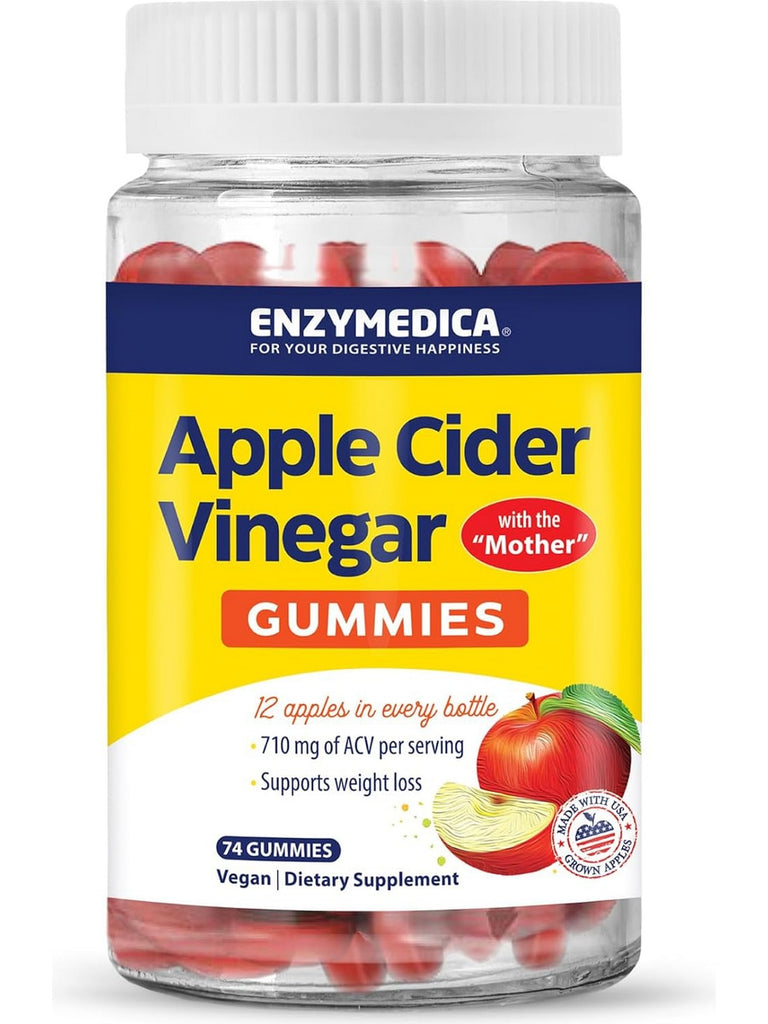 Enzymedica, Apple Cider Vinegar Gummies, 74 Gummies