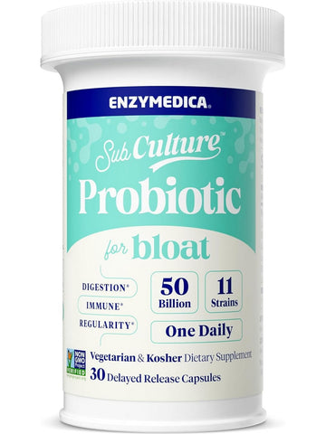 Enzymedica, Subculture Probiotics for Bloat, 30 Delayed Release Capsules