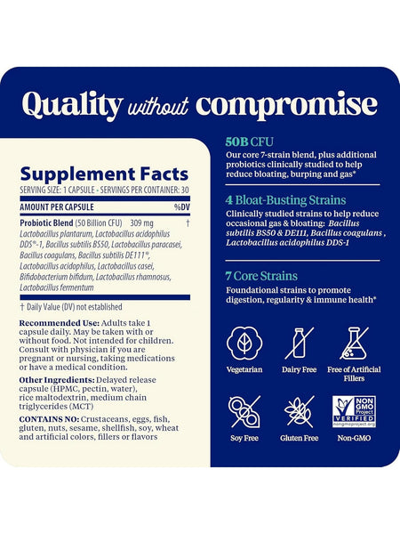 Enzymedica, Subculture Probiotics for Bloat, 30 Delayed Release Capsules