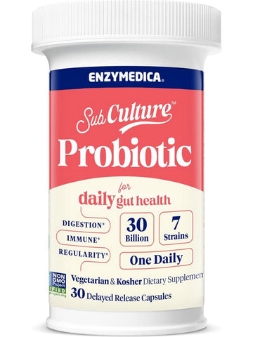 Enzymedica, SubCulture Probiotic for Daily Gut Health, 30 Delayed Release Capsules