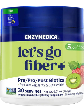 Enzymedica, Let's Go Fiber+, Strawberry Kiwi, 9.21 oz