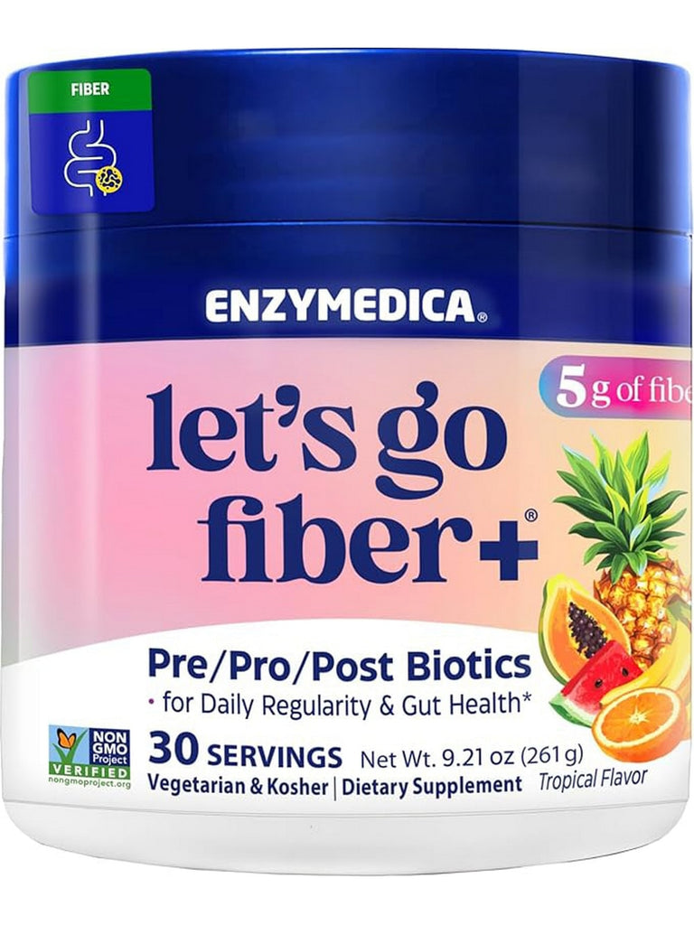 Enzymedica, Let's Go Fiber+, Tropical, 9.21 oz