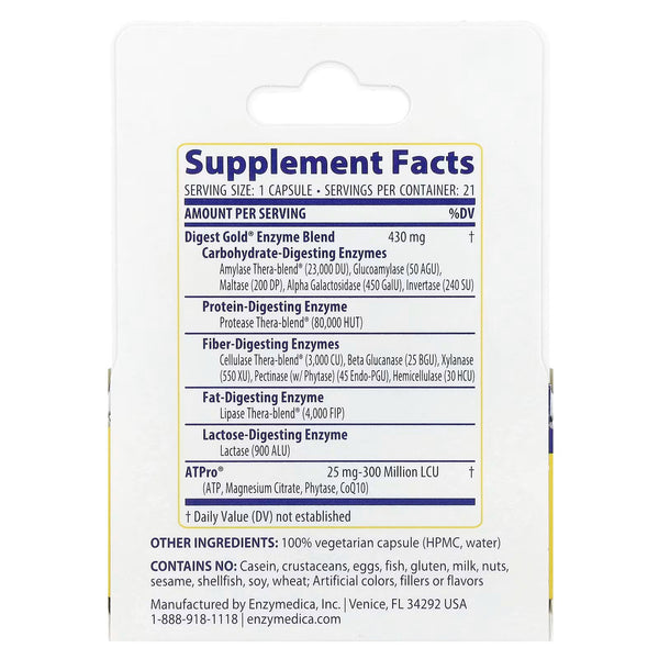 Enzymedica, Digest Gold, 21 Capsules