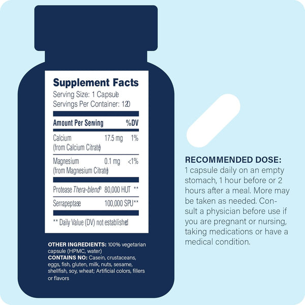 Enzyme Science, Serrapeptase Pro, 120 Capsules