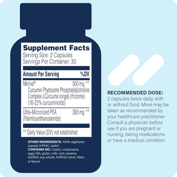 Enzyme Science, (PEA) + With Meriva Curcumin, 60 Capsules