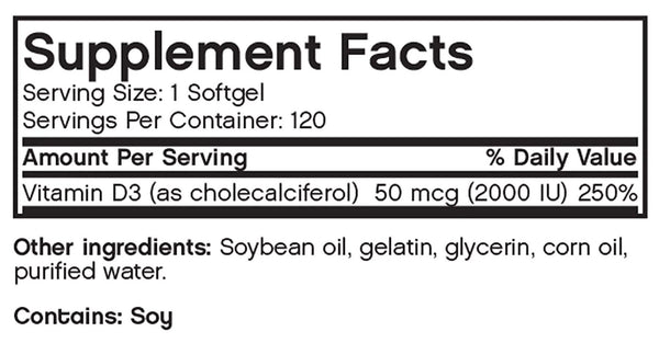 Futurebiotics, Vitamin D3 2000 IU, 120 Softgels