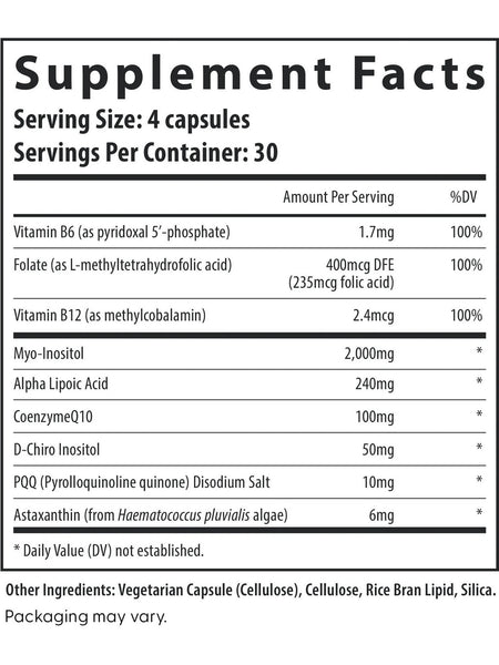 Fairhaven Health, PQQ + Myo + D-Chiro Inositol, 120 Capsules