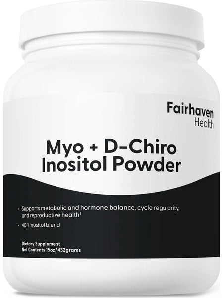 Fairhaven Health, Myo + D-Chiro Inositol Powder, 15 oz (Formerly CycleBoost)