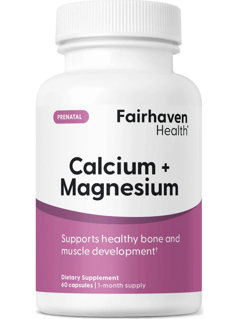 Fairhaven Health, Calcium + Magnesium, 60 Capsules