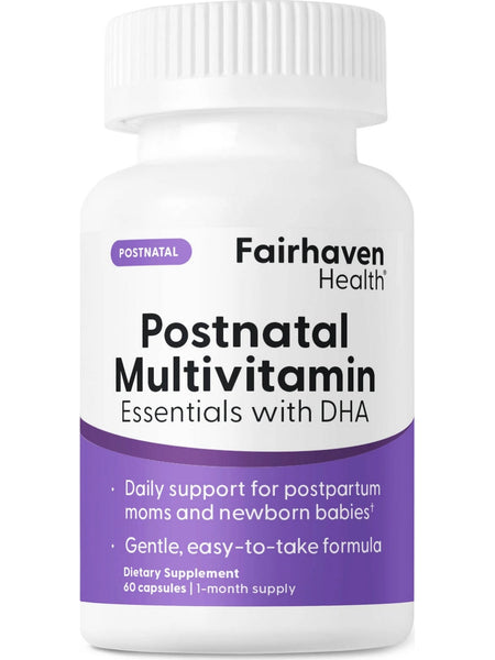 Fairhaven Health, Postnatal Multivitamin Essentials with DHA, 60 Capsules