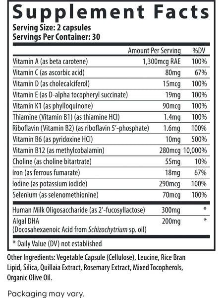 Fairhaven Health, Postnatal Multivitamin Essentials with DHA, 60 Capsules
