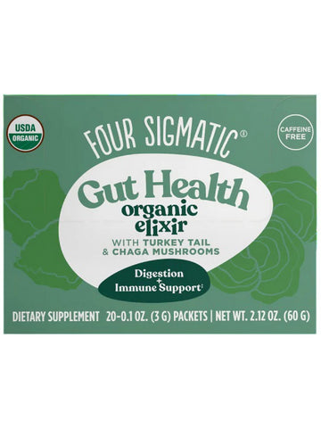 Four Sigmatic, Gut Health Organic Elixir with Turkey Tail and Chaga Mushroom, 20 Packets