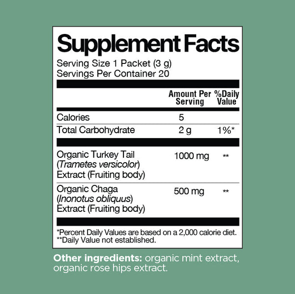 Four Sigmatic, Gut Health Organic Elixir with Turkey Tail and Chaga Mushroom, 20 Packets