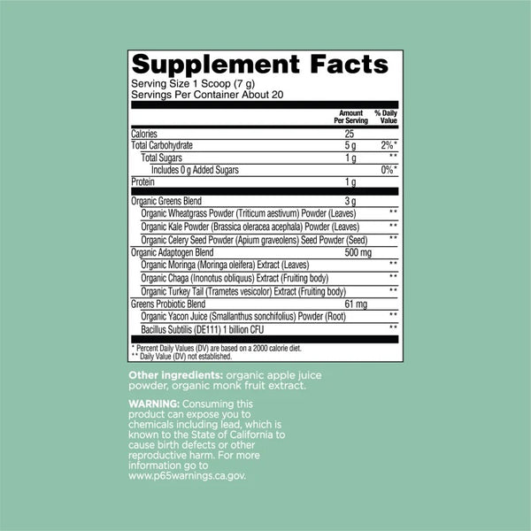 Four Sigmatic, Happy Gut Organic Super Powder, Apple and Celery, 4.94 oz