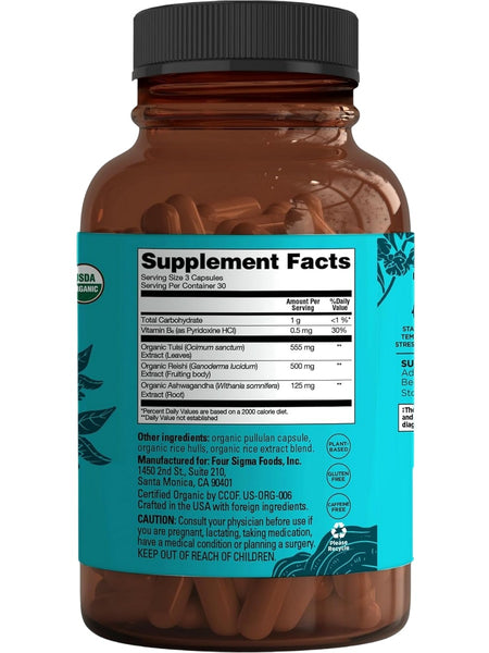 Four Sigmatic, Organic Calm Mushroom Complex, 90 Vegan Capsules