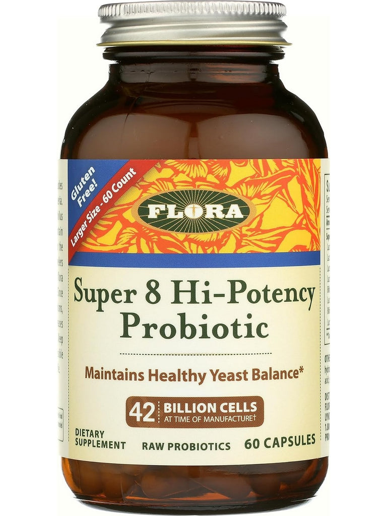 Flora, Super 8 Hi-Potency Probiotic, 42 Billion Cells, 30 Capsules
