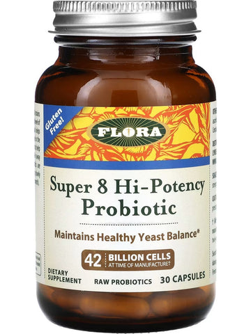 Flora, Super 8 Hi-Potency Probiotic, 42 Billion Cells, 30 Capsules