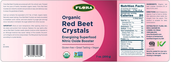 Flora, Organic Red Beet Crystals, 7 oz