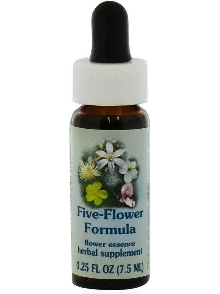 Flower Essence Services, Five-Flower Formula, 0.25 fl oz