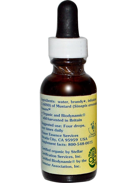 Flower Essence Services, Mustard Dropper, 1 fl oz