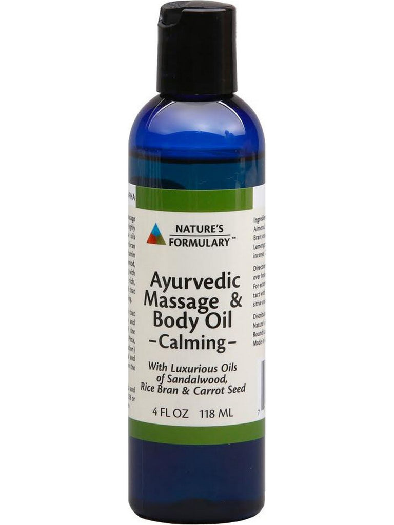 Ayurvedic Massage Oil Calming, 4 oz, Nature's Formulary