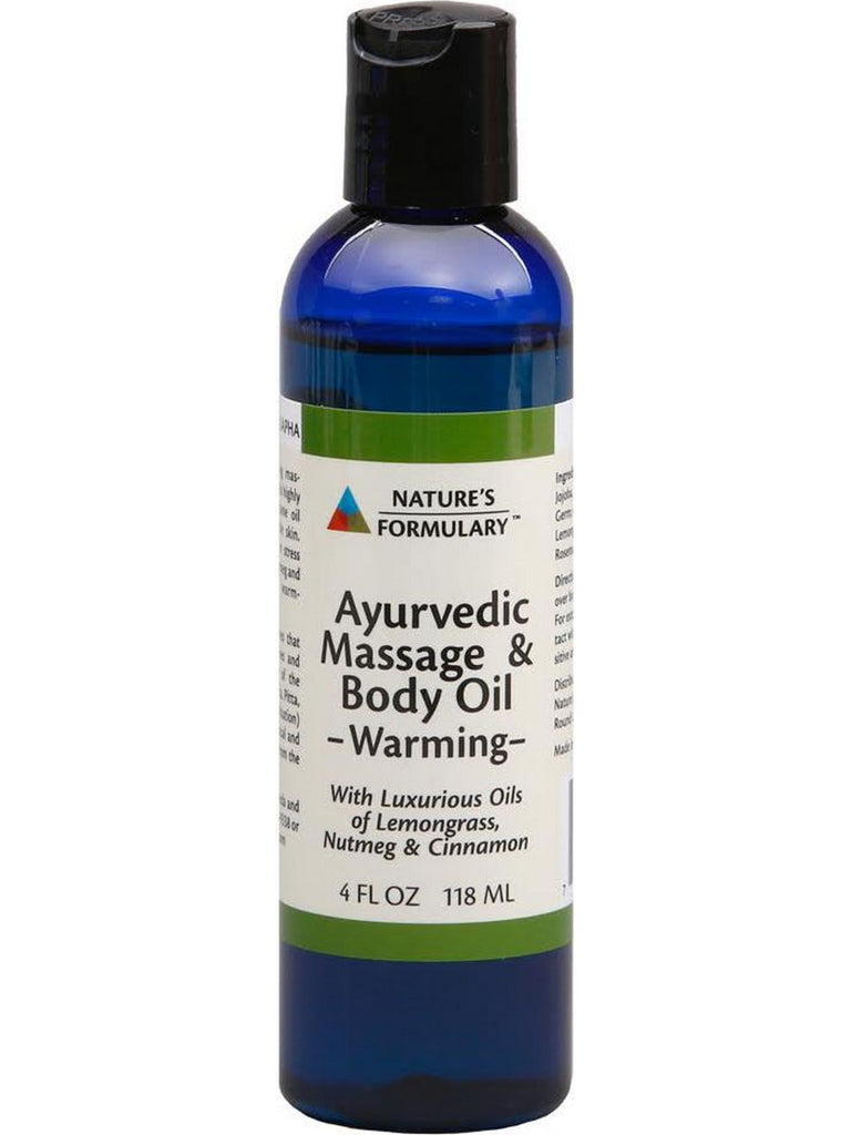Ayurvedic Massage Oil Warming, 4 oz, Nature's Formulary