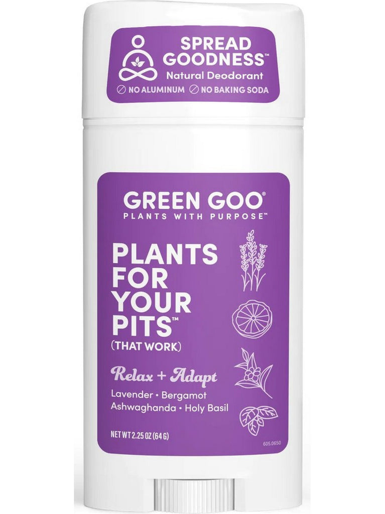 Green Goo, Plants For Your Pits Relax + Adapt Natural Deodorant, 2.25 oz